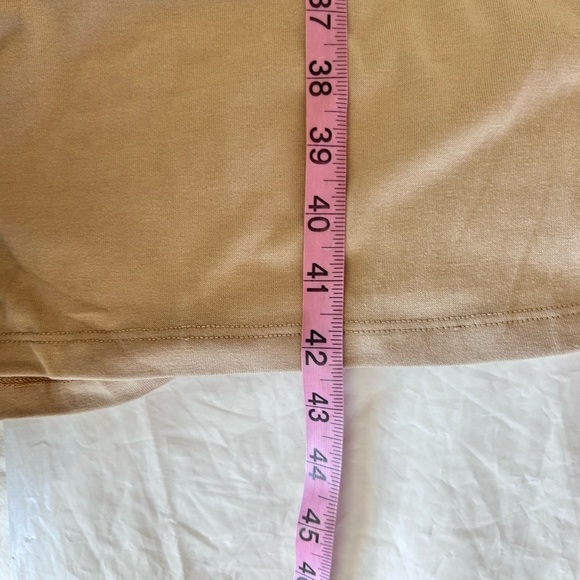 ZYIA ACTIVE Monterey Jersey Knit Sheath Midi Dress Side Slits Warm Sand Size M - Picture 8 of 10